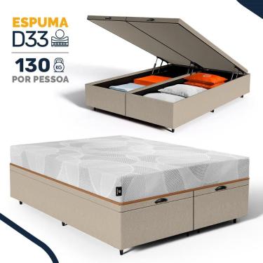 Imagem de Cama Box Baú com Colchão de Espuma D33 Enrolado Sonno Full - Umaflex Queen 158cm