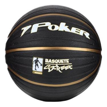 Imagem de Bola Basquete Poker Street No7 Oficial Preto/dourada