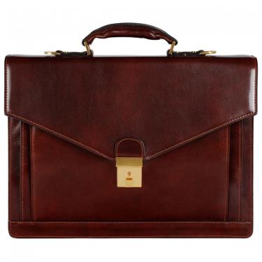 Imagem de Bolsa Maleta de Couro Masculina para Laptop, TIME RESISTANCE, Marrom