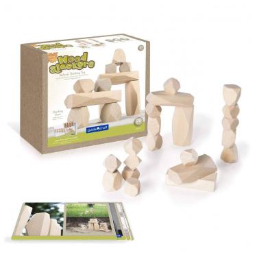 Imagem de Blocos de Madeira Guidecraft Wood Stackers Pedras Naturais Multicoloridas 20 Peças G6772