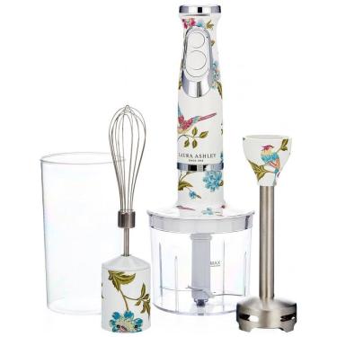 Imagem de Mixer de Imersão 4 em 1 Laura Ashley 150W Branco Elveden, 2 Velocidades, Inox, Batedor, Copo Medidor 300ml, VQ-SBHB219-LAEW-US 110V