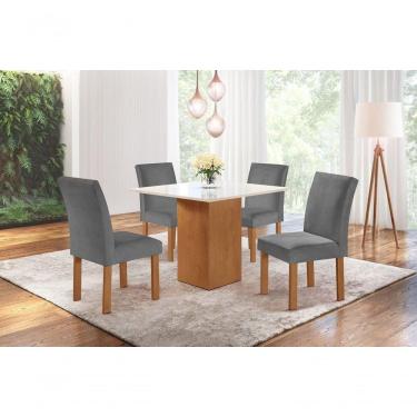 Imagem de Sala De Jantar 4 Cad Vidro 0,9x0,9m - Chicago - Sky Móveis