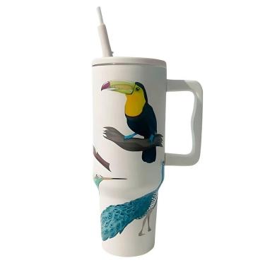 Imagem de Copo Térmico Tropical 1200ml – Estampa Vibrante, Alta Capacidade E Conservação Prolongada Modelo:c2