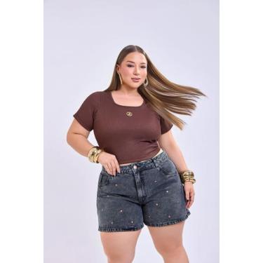Imagem de Short jeans com tachinhas zoom jeans, Preto
