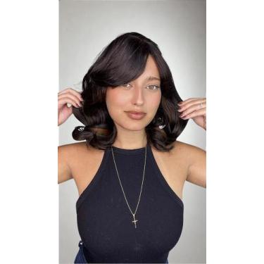 Imagem de Peruca Fibra Futura Ondulado Franja Niara Mechada 1B/30 - Cabelo Sedos