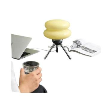 Imagem de Luminária De Mesa Vintage Estilo Creme Em Vidro Murano, Lâmpada Decora