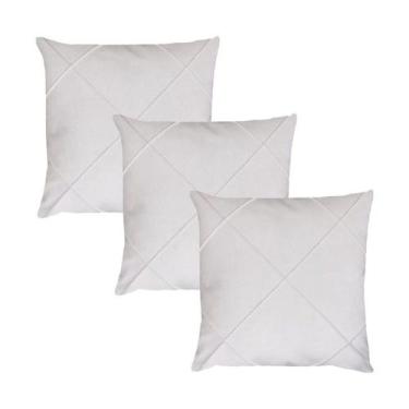 Imagem de Kit 3 Capas para Almofada Drapeada em Veludo Quadrada 60x60 Várias Cor
