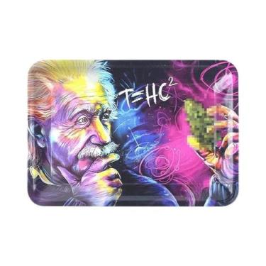 Imagem de Bandeja De Armazenamento De Metal 18x12.5cm Para Cigarros E Ervas, Est