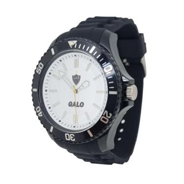 Imagem de Relógio Atlético Mineiro Galo Oficial Masculino Borracha Preto GALO-00