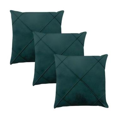 Imagem de Kit 3 Capas para Almofada Drapeada em Veludo Quadrada 60x60 Várias Cor