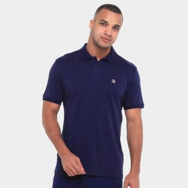 Imagem de Camisa Polo Fila Italian Fit Pima Masculina, Marinho, P