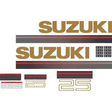 Imagem de Kit de Adesivos Suzuki 25HP Compatível Motor de Popa