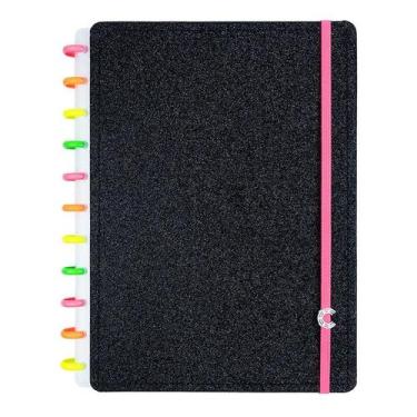 Imagem de Caderno Inteligente Lets Glitter Neon Black Grande 80 Folhas CIGD4145 