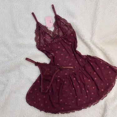 Imagem de Camisola Transparente Poá com Renda - By Minelli, G