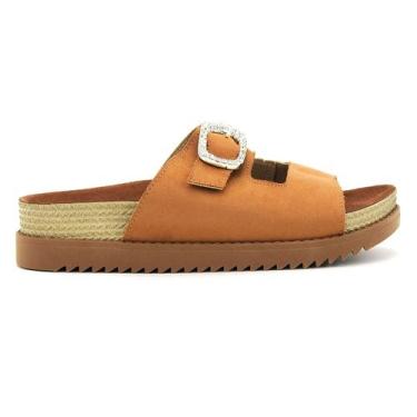 Imagem de Tamanco Feminina Moleca Original Flat Plataforma Baixo 217, 38, Camel
