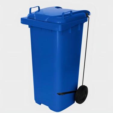 Imagem de Contentor Plástico 120L com Pedal Lateral Modelo C120P para Coleta de Resíduos