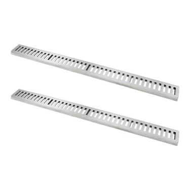 Imagem de Kit 2 Ralo Grelha Linear 7009X2GDA Captação de Aguas Pluviais Alumínio Polido Prata GDA Industria e Distribuidora