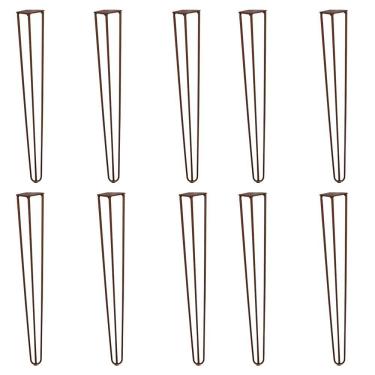 Imagem de Kit 10 Pés de Metal Hairpin Legs G41 Contemporâneo Aço 60CM Bronze Gran Belo