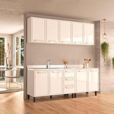 Imagem de Cozinha Completa 4 Peças 220cm x 200cm Amara Branco - Politorno