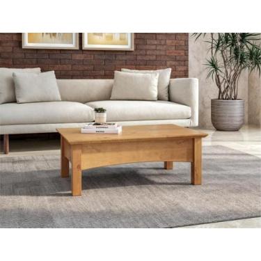 Imagem de Mesa de Centro Retangular Madeira Maciça 93x59cm Bella Bege - Móveis M