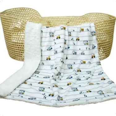 Imagem de Cobertor Bebê Quentinho Duplo Coberdrom Bebê Estampado Berço - flor de