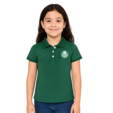 Imagem de Camisa Infantil Palmeiras Polo Feminina Oficial, Tam 14