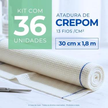Imagem de Atadura Crepom Faixa Bandagem Elástica 30cm Kit 36 Unidades - Casa da 