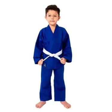 Imagem de Kimono Jiu Jitsu e Judô Combate Infantil Azul Com Faixa Branca Torah, 