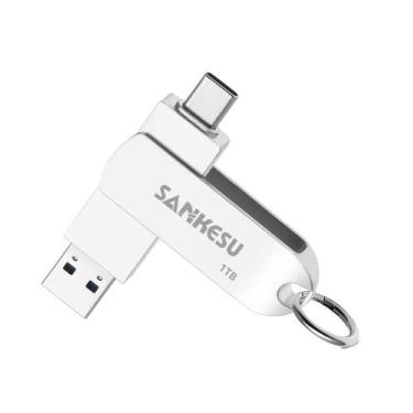 Imagem de Unidade Flash USB C SANKESU 1TB Velocidade de leitura 150MB/s Prateada