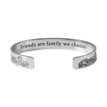 Imagem de KEAIDO Bracelete da amizade, pulseira de melhor amiga, melhor amiga, melhor amiga, BFF, bracelete, pulseira, boho, joia de prata, acessório de volta às aulas, com mensagem inspiradora
