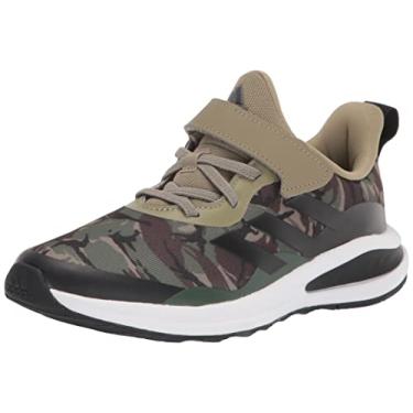 Imagem de adidas Tênis de corrida infantil FortaRun Cloudfoam, Preto/Carbono/Verde Órbita, 13 Little Kid