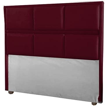 Imagem de Cabeceira Ana Cama Box Painel Casal 140 Suede Bordo