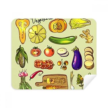 Imagem de Vegetables Berinjela, Abóbora, Pano de Limpeza de Gengibre Limpador de Tela 2 Peças Tecido de Camurça