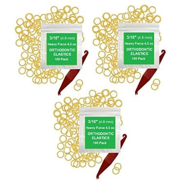 Imagem de Elásticos ortodônticos de borracha de 1,9 cm, pacote com 300, natural, pesado de 127,6 g, pequenas faixas de borracha Dreadlocks corrigem a lacuna dos dentes, posicionamento elástico gratuito para aparelhos