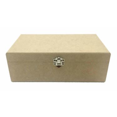 Imagem de Caixa Lisa Fecho 35X23X12 Mdf Crú Decoração 100%Qualidade