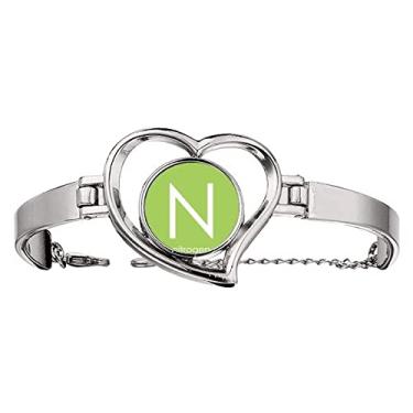 Imagem de N/A N/A Chestry Elements Tabela Período Elementos Calcogênios Elemento Nitrogênio N Pulseira Coração Joia Pulseira Fio Pulseira, medium, metal