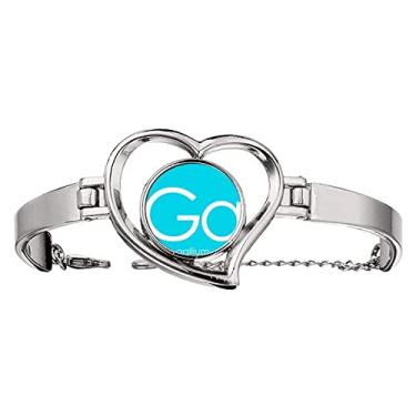 Imagem de N/A N/A Bracelete Chestry Elements Tabela Período Metais Pobres Gálio Ga Pulseira Coração Joia Fio Bangle, medium, metal