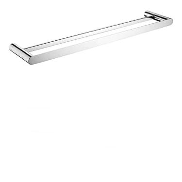 Imagem de Barra de toalha dupla de aço inoxidável montada na parede toalheiro preto escovado ouro acessórios para porta-toalha de banheiro ouro rosa, barra de toalha dupla A8