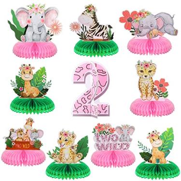 Imagem de 10 Pcs Two Wild Birthday Decorations Safari Table Centerpiece Jungle Animals Safari Centerpieces for Tables Wild Animals 3D Table Decor for Boy Girl Safari Birthday Baby Shower Party Supplies