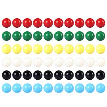 Imagem de Laviesto Mármore de substituição de jogo, 60 peças de bolas de jogo de cor sólida de 9/16" para damas chineses, jogo de agravação, corrida de mármore, jogos de mármore (6 cores)