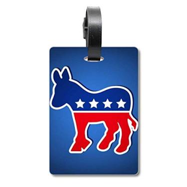 Imagem de Emblema de burro americano para festa democrática com etiqueta de bagagem para cartão de bagagem com etiqueta pendurada, Multicolorido.