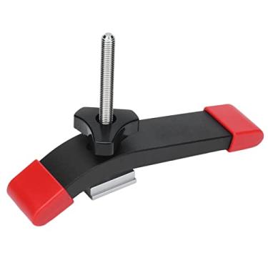 Imagem de Garosa Conjunto de prensa em T com grampo de madeira de liga de alumínio anodizado bloco de pressão fixo com parafuso em T para marcenaria, conjunto de prensagem com ranhura em T, brocas para marcen