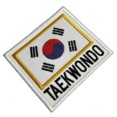 Imagem de AM0257T01 Taekwondo Coreia do Sul Patch Bordado Termo Adesivo