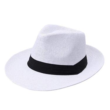 Imagem de IMIKEYA Chapéu de sol para uso ao ar livre elegante chapéu de praia estilo simples casual masculino (branco)