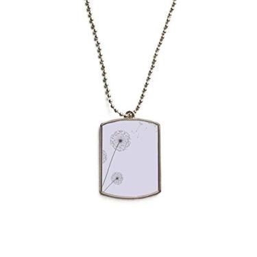 Imagem de DIYthinker Colar com pingente de corrente de aço inoxidável com três plantas de dente-de-leão para animais de estimação