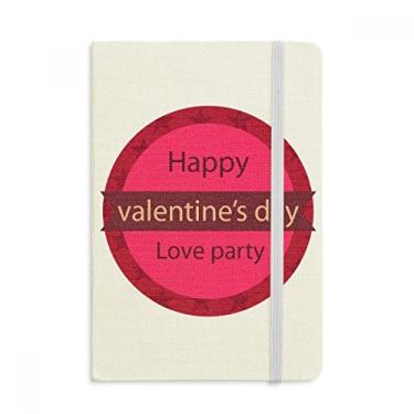 Imagem de Caderno redondo rosa Happy Valentine's Day Love oficial tecido capa dura diário diário clássico