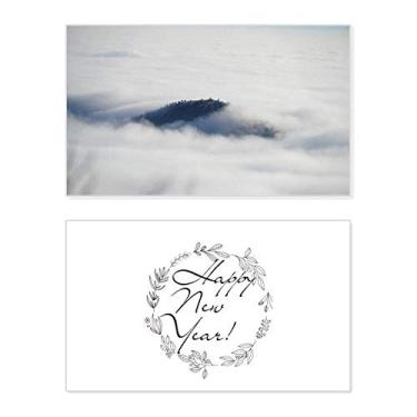 Imagem de Clouds Fog Sky Mountain Nature Forest New Year Festival Cartão de felicitações Bless Message Present