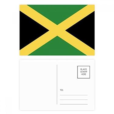 Imagem de Conjunto de cartão postal com bandeira nacional da Jamaica na América do Norte e cartão de agradecimento