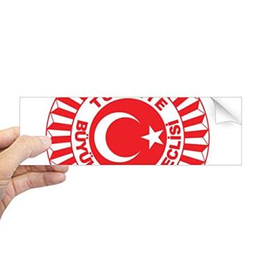 Imagem de DIYthinker Adesivo retangular com emblema nacional da Ásia, Turquia, decalque para janela