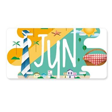 Imagem de DIYthinker Ilustração da temporada do mês de junho, placa de licença decoração de aço inoxidável para automóveis